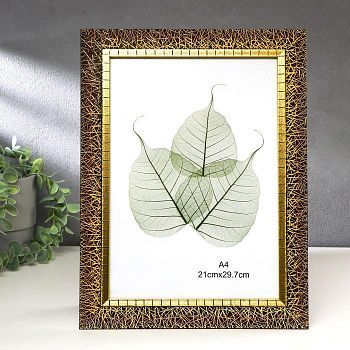 Фоторамка пластик формат А4 "Золотая паутина на чёрном" 35,8х26,8х1,5 см