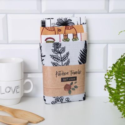 Набор полотенец кух. "Доляна" Дом там где сердце 35х60см-4шт, 100% хл