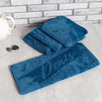 Полотенце именное махровое Этель "Денис" 50х90см, 100% хлопок, 420гр/м2