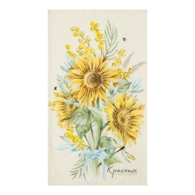 Полотенце "Этель" Солнечные цветы 40х73 см, 100% хлопок, саржа 190 г/м2