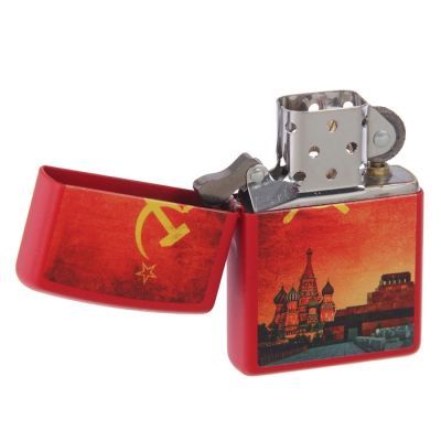 Зажигалка ZIPPO 233 SOVIET DESIGN с покрытием Red Matte