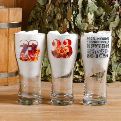 Набор банный бокал + шапка, МИКС