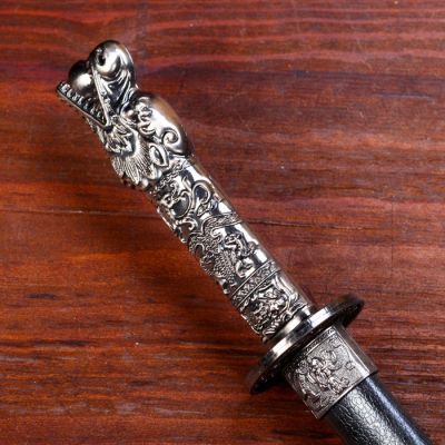 Сув. изделие катаны 3в1 на подставке, ножны кожзам, голова дракона черные 25/34/44см