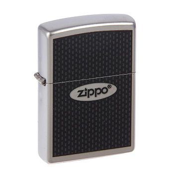 Зажигалка ZIPPO 205 "Zippo Oval" с покрытием Satin Chrome