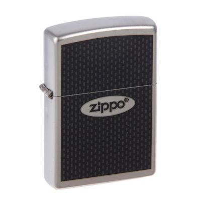 Зажигалка ZIPPO 205 "Zippo Oval" с покрытием Satin Chrome