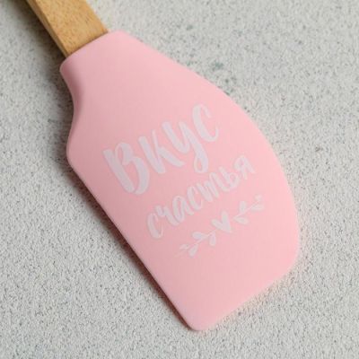 Силиконовая лопатка «Вкус счастья», 11,1 × 30 см