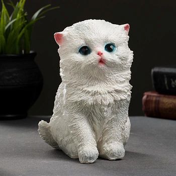 Копилка "Котенок" белый, 16х9х13см