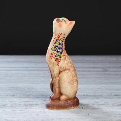 Копилка "Кися", под шамот, коричневая, 24 см