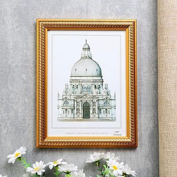 Фоторамка пластик 15х20 см "Золотые витки на карамельном" 22,8х17,8х1 см