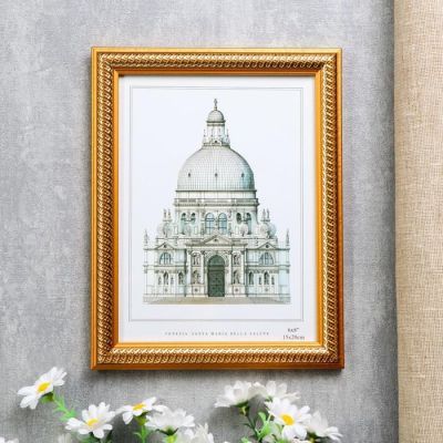 Фоторамка пластик 15х20 см "Золотые витки на карамельном" 22,8х17,8х1 см