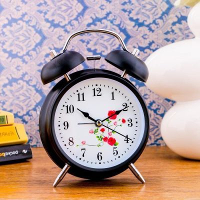 Будильник "Жанетт", d=11.5 см, черный микс