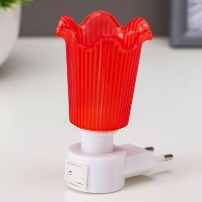 Ночник "Цветочек оранжевый" МИКС 11х5,5 см