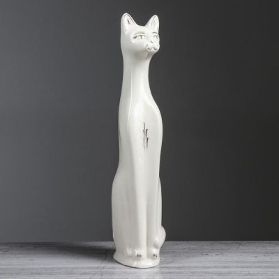 Копилка "Кот", глазурь, белая, 48 см