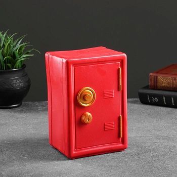 Копилка "Сейф" красный, 18см