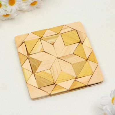 Подставка под горячее "Цветок", 15х15 см , разные породы дерева