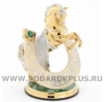 Сувенир "Подкова на удачу"-2 камень малахит