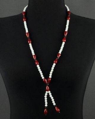 Бусы Кахолонг, хрусталь "Летний карнавал" арт.БУГ-212