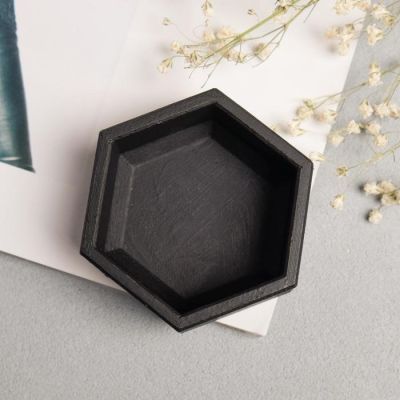 Пепельница "Улей", черная, бетон 12,1*4,8