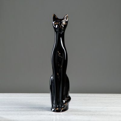Копилка "Кот", глазурь, чёрная, 48 см