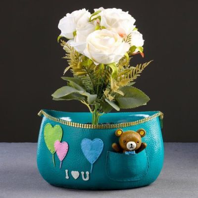 Кашпо керамическое "Медведи в кармане" 20*14*12см цвет микс