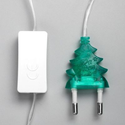 Гирлянда «Нить» 5 м с насадками «Ёжики», IP20, прозрачная нить, 20 LED, свечение мульти (RG/RB), мигание, 220 В