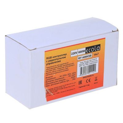 Контроллер Ecola для RGB ленты 14 × 7 мм, IP68, 220 В, 600 Вт, пульт ДУ