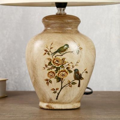 Лампа настольная "Птица в цветочном саду" МИКС Е14 220В  35,5х24,5х24,5 см
