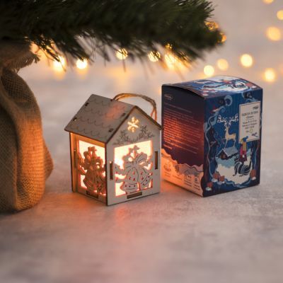 Ёлочная игрушка «Домик с колокольчиками», от батареек, свечение тёплое белое