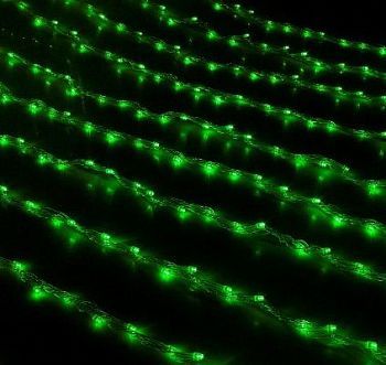 Гирлянда "Дождь" уличная (УМС, ш:2 м, В:3 м, нить темная, зелёный)