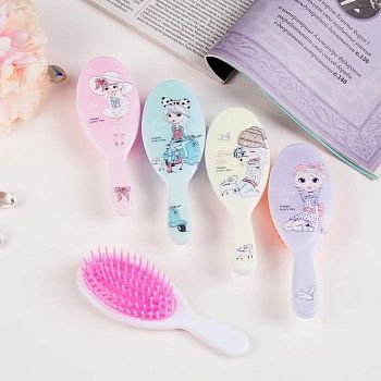 Расчёска массажная, 4,5 × 13 см, рисунок МИКС