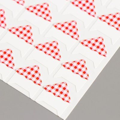 Набор уголков с кармашком для фотографий 24 уголка "Клеточка и полоски" МИКС 12,7х9,5 см