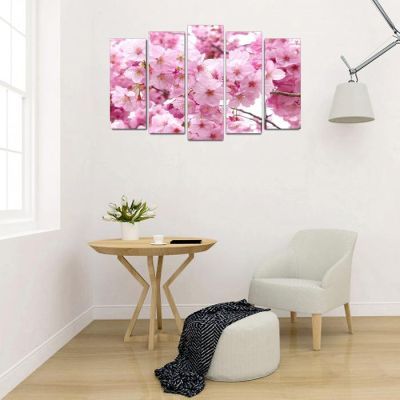 Картина модульная на подрамнике "Нежные цветы" 125*80 см