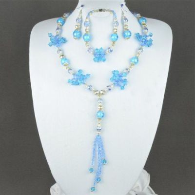 Авторские бусы Муранское стекло, хрусталь "Зазеркалье" арт.ВАС-1078