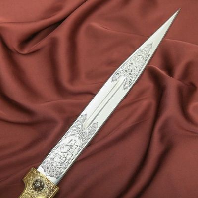 Кинжал сувенирный "Ирбис" №1 латунь