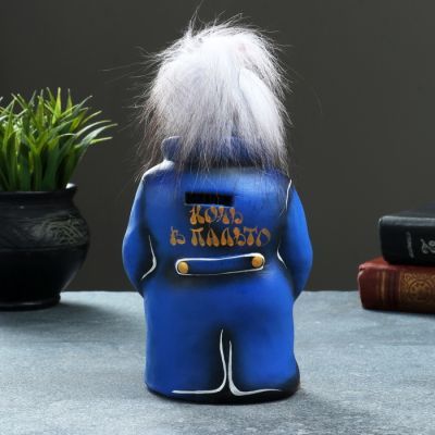 Копилка "Конь в пальто" 22см, синий