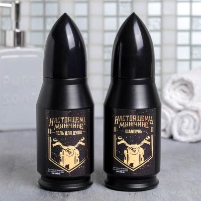 Набор For strong man пуля гель для душа, пуля шампунь 200 мл аромат мужской парфюм