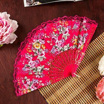 Веер h=22,5 см "Ситец" цвет МИКС