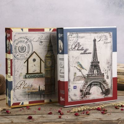 Фотоальбом на 100 фото 13х18 см "Башня" с серебром, в коробке МИКС 29,3х23,5х5,7 см