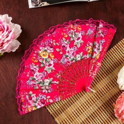 Веер h=22,5 см "Ситец" цвет МИКС