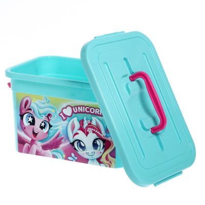 Ящик для игрушек «Волшебные пони», с крышкой и ручками, 6.5 л