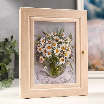 Ключница "Ромашки" молочный дуб 19х24 см