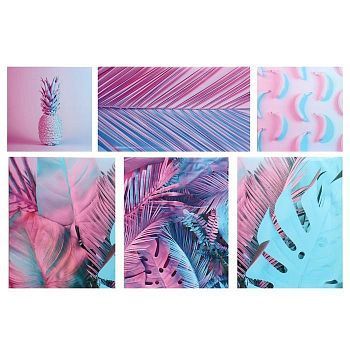 Модульная картина "Неон" 114х70 см (30х30, 30х30, 38х47, 38х47, 38х47, 54х30) 114х70 см