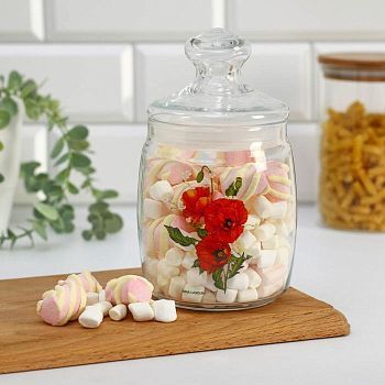 Банка со стеклянной крышкой "Мак", 900 мл