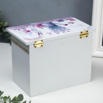 Шкатулка дерево комод 3 ящика "Лаванда" 14,9х19,8х11,4 см