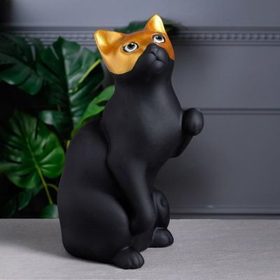 Копилка "Кот Мурка", акрил, чёрная, 35 см