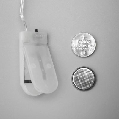 Гирлянда «Нить» 5 м роса, IP20, серебристая нить, 50 LED, свечение зелёное, CR2032х2