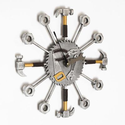 Часы настенные, серия: Интерьер,"Инструменты",плавный ход,37 х 37 см,d циферблата=16 см