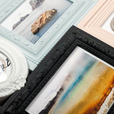 Фоторамка пластик на 4 фото 8х10, 10х10, 10х15, 13х18 см "Классика" цветная 40х33 см