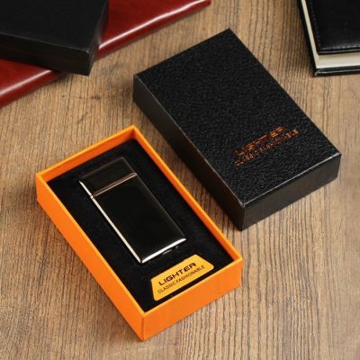 Зажигалка электронная "Люкс", USB, спираль, тёмный хром, 7х3.5х0.5 см