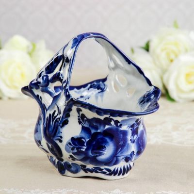 Конфетница «Весна», 21×13×18 см, гжель